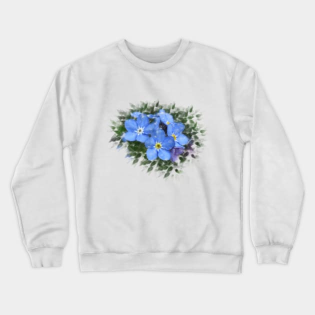 Forget me not, blue flower Crewneck Sweatshirt by rh_naturestyles